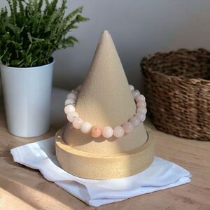 Pink‎ Opal Crystal Beaded Stretch Bracelet